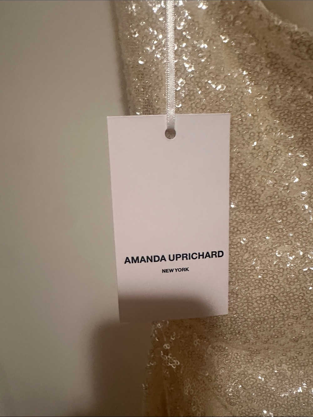 Amanda Uprichard Aurora Sequin Halter Mini Dress in Champagne - Picture 4 of 5